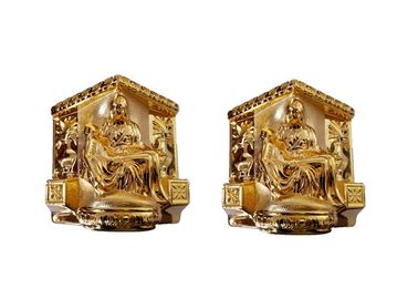 Virgin Mary Gold Plastic Coffin Parts Injection Molding For Funeral Casket Corner