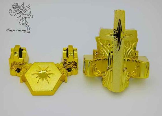 Gold Casket Hardware Kit PP Plastic Material With 66cm Iron Tubes